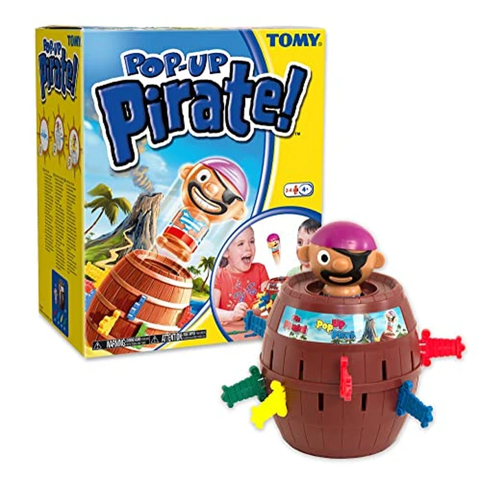 TOMY Pop Up Pirate Board Game - Family and Preschool Kids Games for Family Game Night - Winter Break Activities- Girls and Boys Games - 2-4 Players - Ages 4 Years and Up by TOMY - Used - Very Good condition