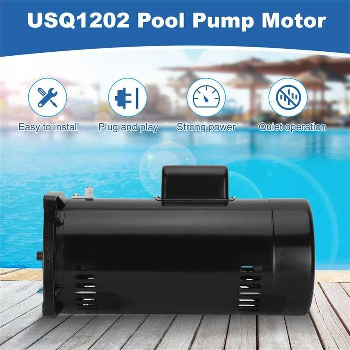 USQ1202 Pool Pump Motor, 2HP Square Flange Motor, 3450 RPM, 48Y Frame, Fit for A.O. Smith/Century Pool and Spa Pump Motor by Treasea - Image 4