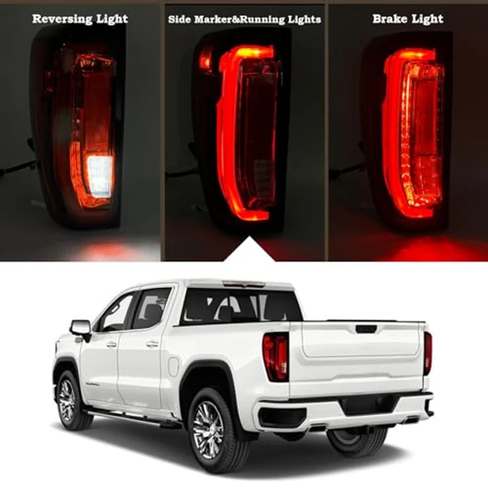 KAMDKI Left Driver Side Tail Light LED Rear Lamp Compatible for 2019-2024 GMC Sierra 1500/2500HD/3500HD Limited GM2800310 86820473 84968740 W/Bulbs by KAMDKI - Image 5