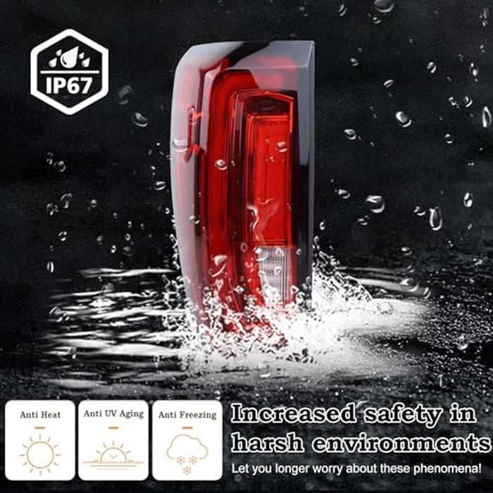 KAMDKI Left Driver Side Tail Light LED Rear Lamp Compatible for 2019-2024 GMC Sierra 1500/2500HD/3500HD Limited GM2800310 86820473 84968740 W/Bulbs by KAMDKI - Image 6