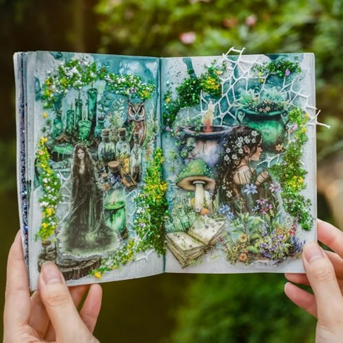 MiyouLuna 180Pcs Forest Witch PET Stickers, Magic Scrapbook Ephemera for Journaling Craft Supplies and Junk Journal by MiyouLuna - Image 5