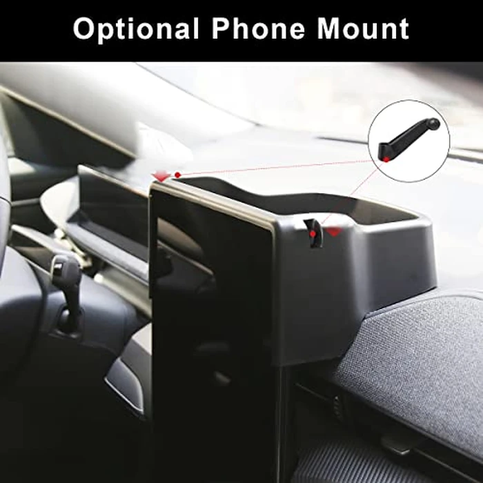 BestEvMod for Mustang Mach E Center Console Dash Storage Box Tray 360 Degree Rotatable Phone Holder Dashboard Organizer Compatible with Mustang Mach e Interior Accessories 2021 2022 2023 by AOSKonology - Image 3