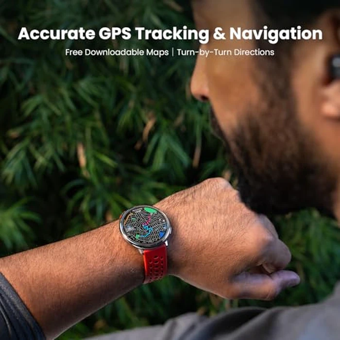 Amazfit Active 2 Smart Watch 44mm, 10 Day Battery, Fitness Tracker, Sleep Monitor, GPS Maps, 160+ Sport Modes, Water Resistant, for Android & Apple iPhone, Sapphire Glass, Black Leather Strap by Amazfit - Image 5