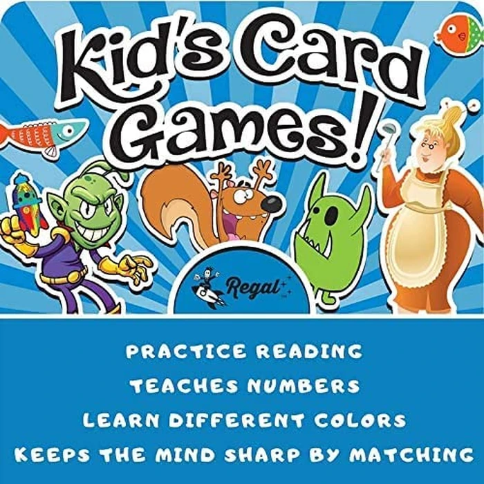 Regal Games Card Games for Kids - Go Fish, Crazy 8's, Old Maid, Slap Jack, Garbage Monster, War - Simple & Fun Classic Family Table Games - Games May Vary (6 Set) by Regal Games - Image 5