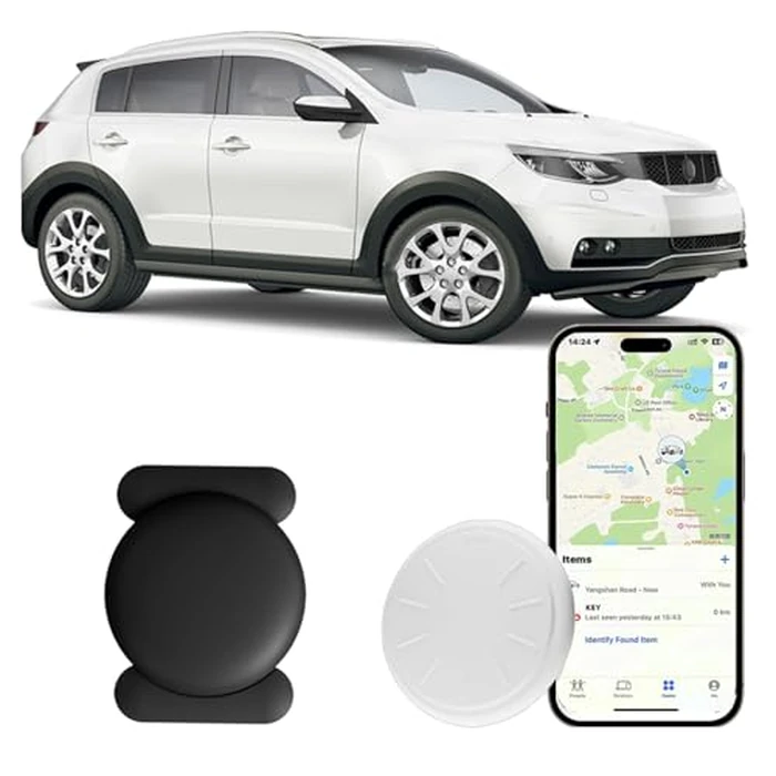 HONGTOP H GPS Trackers for Car, Vehicles etc, 1PCS Real Time Tracker Device Works with Find My (iOS Only) APP, Mini Hidden Car GPS Tracker with Magnetic Case, No Monthly Fee (Black) by HONGTOP H - Used - Like New condition - CA$4.73