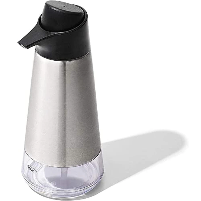 OXO Easy Press Stainless Steel Soap Dispenser, 3-1/4" diam. x 8" h by OXO - Image 1