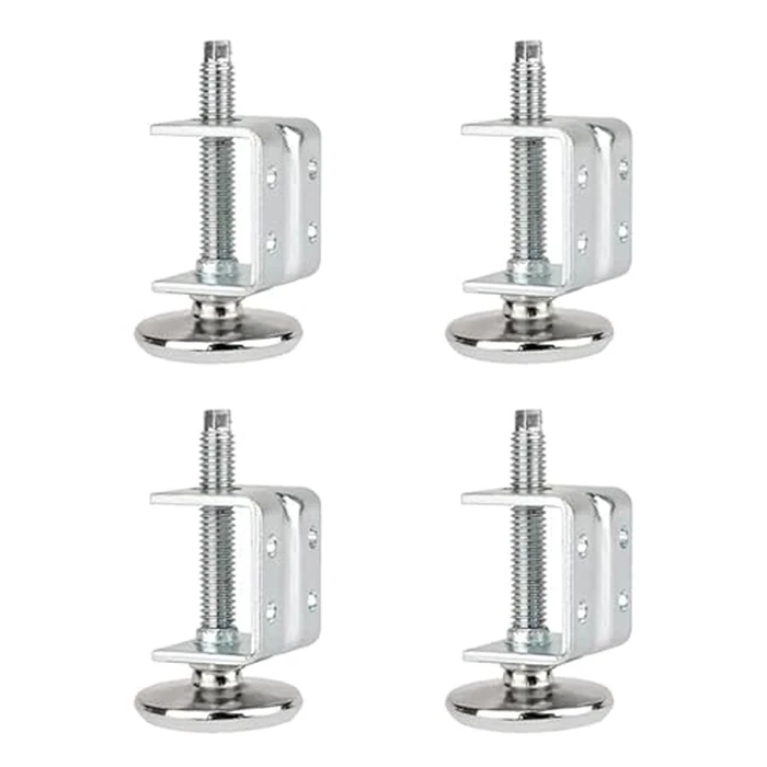 POWERTEC U-Bracket Leg Levelers 4PK, Heavy Duty Adjustable Furniture Feet for Work Bench/Cabinet/Desk, w/Non-Marring Pads (71151) by POWERTEC - Used - Like New condition - US$12.17