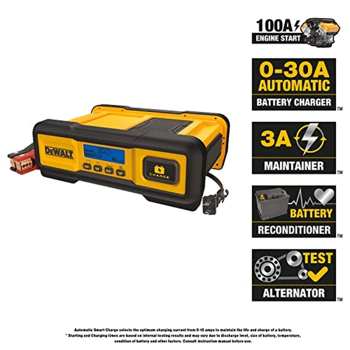 DeWalt DXAEC100 Professional 30 Amp Battery Charger, Battery Maintainer, Battery Trickle Charger by DEWALT - Image 2