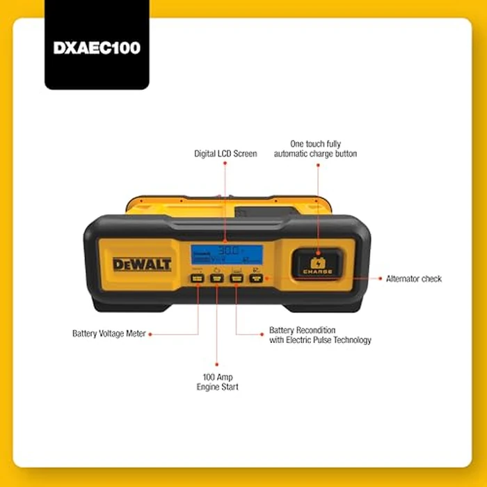 DeWalt DXAEC100 Professional 30 Amp Battery Charger, Battery Maintainer, Battery Trickle Charger by DEWALT - Image 4