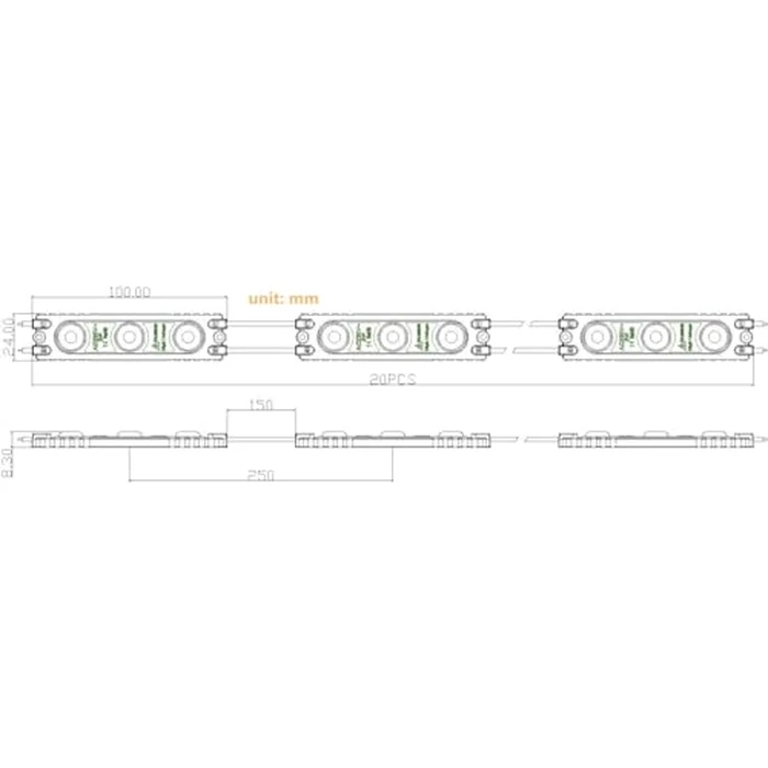 110V AC 3.0W Blue LED Module Decorative Light for Letter Sign Advertising Signs with Tape Adhesive Backside (80pcs Pack,Blue) by Q QINGCHEN - Image 2