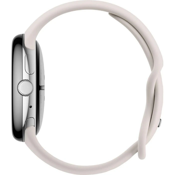 Google Pixel Watch 3 (Bluetooth + LTE) - 32GB - 45mm - Polished Silver 100% Recycled Aluminum Case with Porcelain Fluoroelastomer Active Band by Google - Image 3
