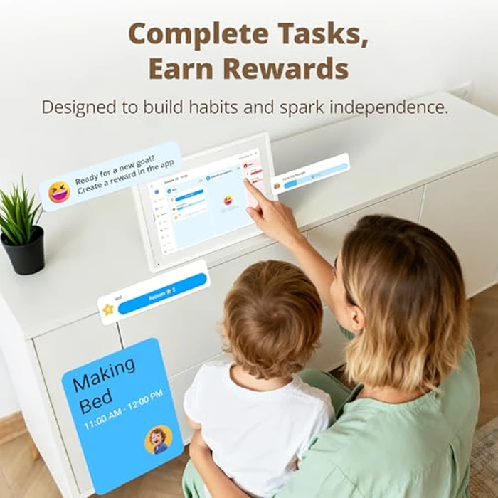 Dragon Touch 10.1 inch Digital Calendar Chore Chart - Interactive Touchscreen, Smart Family Planner, Hearth Display Desk Digital Calendar Best Gifts for Christmas, Wedding, Mom by Dragon Touch - Image 4