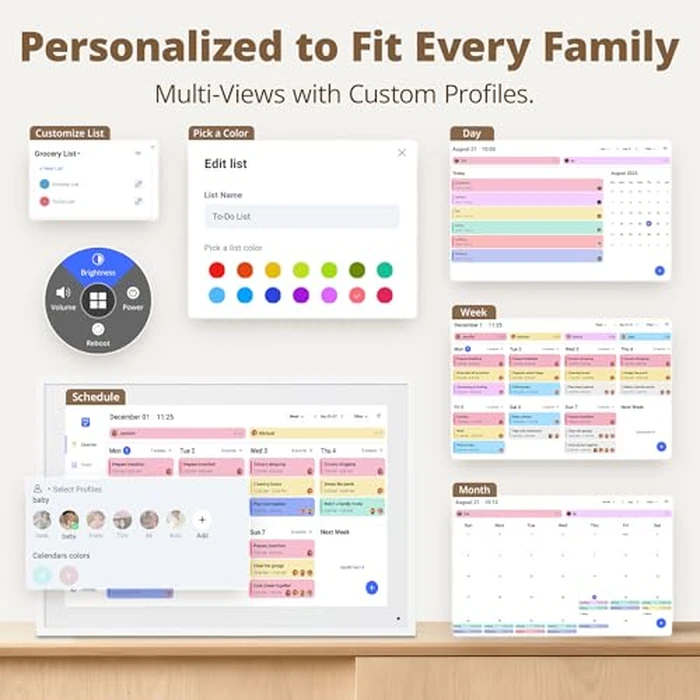 Dragon Touch 10.1 inch Digital Calendar Chore Chart - Interactive Touchscreen, Smart Family Planner, Hearth Display Desk Digital Calendar Best Gifts for Christmas, Wedding, Mom by Dragon Touch - Image 7