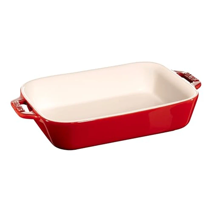 ZWILLING J.A. HENCKELS STAUB Glass Enamel Ceramic Rectangular Oven Dish, Casserole Dish - Microwave & Freezer Safe - 7.5" x 6", Medium, Red, 40510-812 by ZWILLING - Image 1