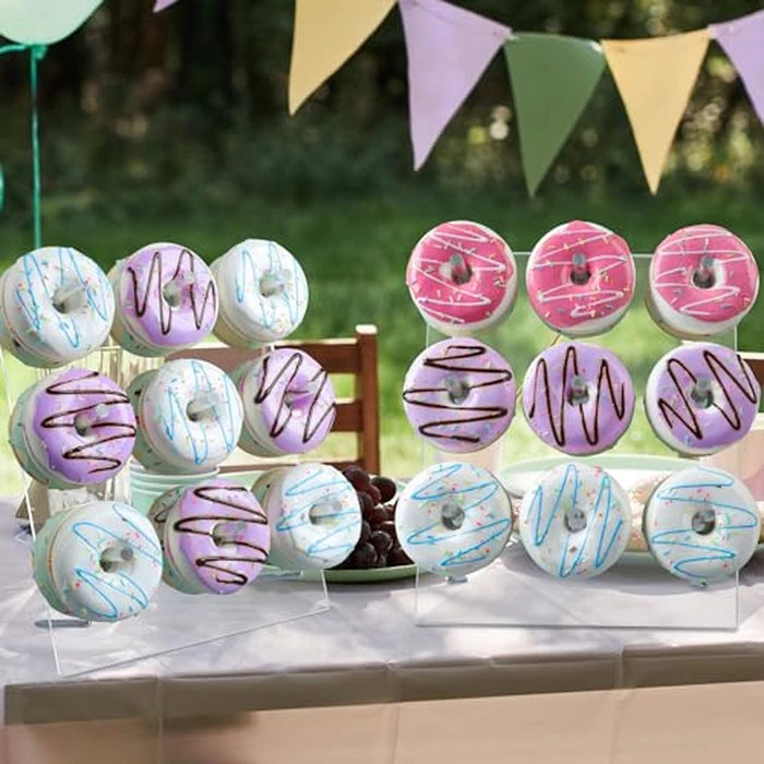LoveDisplay donut wall, 2 Pack Acrylic Donut Stand, Clear Donut Stands for Dessert Table, 12" X 10'' Donut Wall Display Stand for Birthday, Wedding, Baby Shower, Christmas, Party by LoveDisplay - Image 6