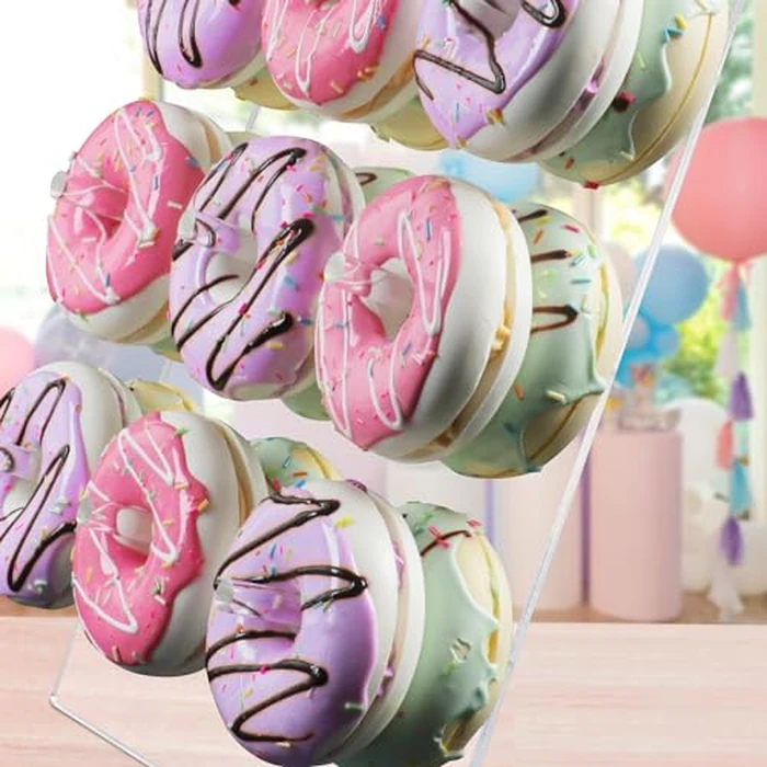 LoveDisplay donut wall, 2 Pack Acrylic Donut Stand, Clear Donut Stands for Dessert Table, 12" X 10'' Donut Wall Display Stand for Birthday, Wedding, Baby Shower, Christmas, Party by LoveDisplay - Image 7