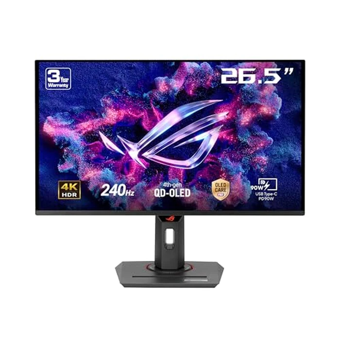 ASUS ROG Strix 27” 4K QD-OLED Gaming Monitor (XG27UCDMG) - 240Hz, 0.03ms, Anti-Flicker 2.0, Custom Heatsink, Care Pro, Neo Proximity Sensor, 99% DCI-P3, True 10-bit Color, 3 yr Warranty by ASUS - Used - Very Good condition