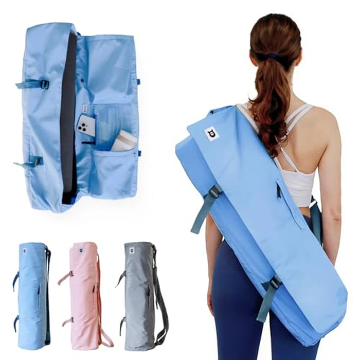 Tumaz Yoga Mat Bag - Versatile Gear Carrier with Built-in Strap & 3 Pockets - Sturdy G-Hook Closure, Fits Rolled Exercise Pads up to 26 Inches by Tumaz - Image 1