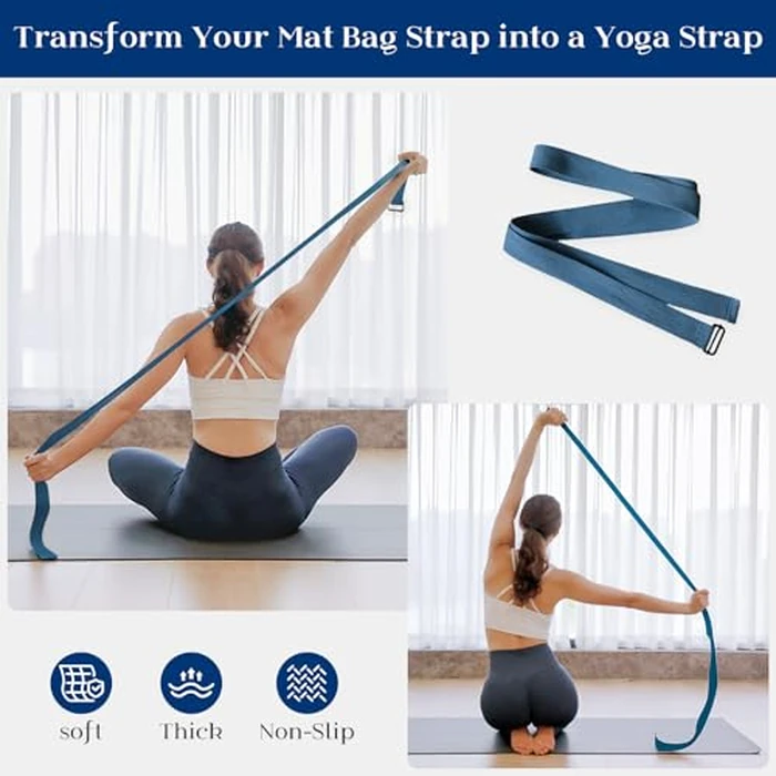 Tumaz Yoga Mat Bag - Versatile Gear Carrier with Built-in Strap & 3 Pockets - Sturdy G-Hook Closure, Fits Rolled Exercise Pads up to 26 Inches by Tumaz - Image 7