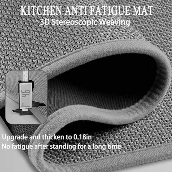 L Shaped Rug Corner Kitchen Rugs Non Slip Washable Mat, L-Shaped Rug Super Absorbent Corner Kitchen Mats Rubber Waterproof Corners Area Runner Kitchen Sink Floor Mat (Grey Left-L, 31.5″X47.2″X17.7″) by HPSTZNB - Image 7