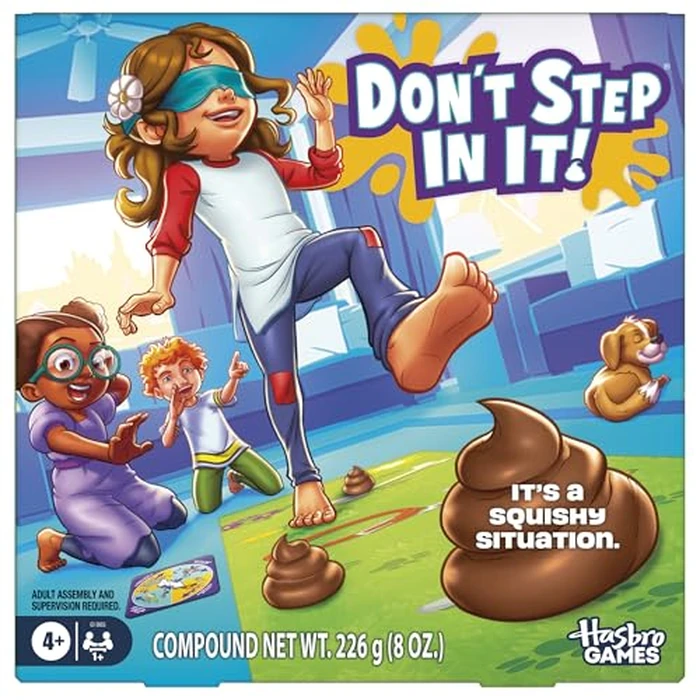 Hasbro Gaming Don't Step in It Preschool Game I Blindfolded, Poop Party Game | Spinner with 8 Fun Animal Moves | Ages 4+| 1+ Players I Funny Kids Board Games | Easter Gift for Kids by Hasbro Gaming - Image 1