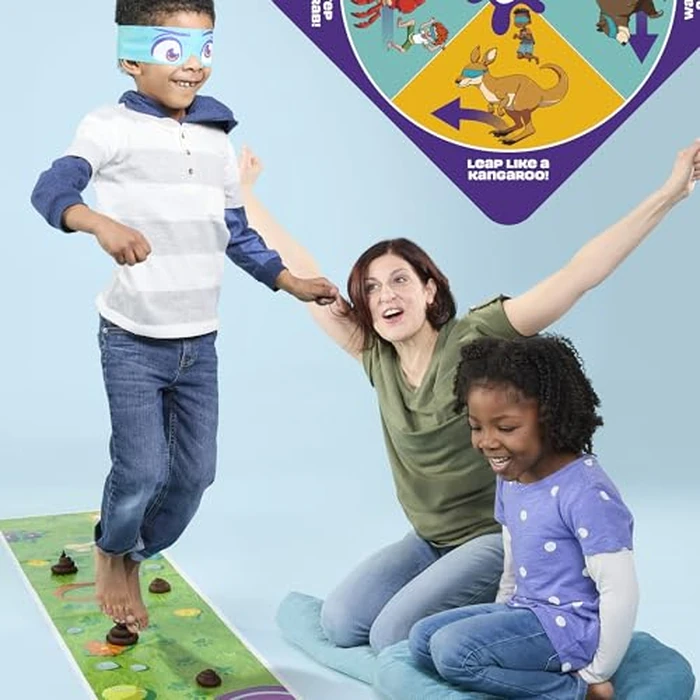 Hasbro Gaming Don't Step in It Preschool Game I Blindfolded, Poop Party Game | Spinner with 8 Fun Animal Moves | Ages 4+| 1+ Players I Funny Kids Board Games | Easter Gift for Kids by Hasbro Gaming - Image 4