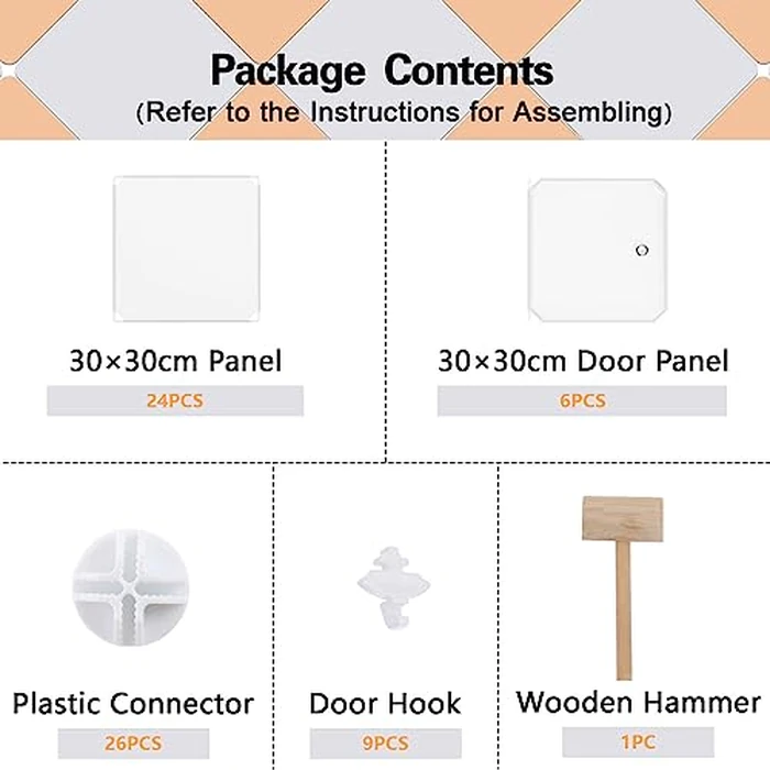 C&AHOME Cube Storage Organizer with Doors, 6-Cube Shelf, DIY Plastic Modular Bookshelf, Storage Shelves Ideal for Home Office,Milky USHS3006M-DOOR by C&AHOME - Image 9
