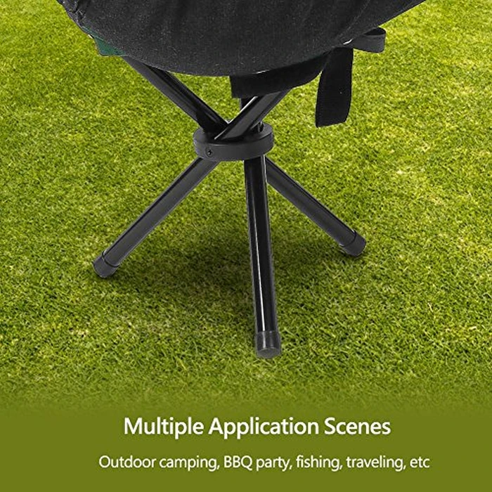 Folding Tripod Chair, Portable Lightweight Fishing Camping Stool for Outdoor Walking Hunting Hiking Travel(Green-S) by VGEBY - Image 3