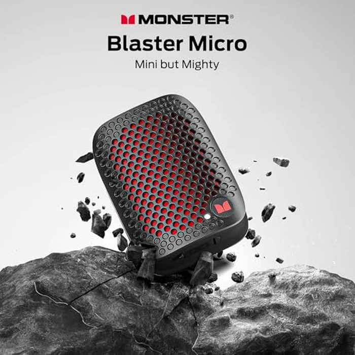 Monster Blaster Micro Wearable Bluetooth Speaker, Clip-On Wireless Small Portable Speaker with Built-in Mic (Non-Magnetic), IPX7 Waterproof, TWS, Hands-Free Music/Calls for Work/Cycling/Running, Black by Monster - Image 2