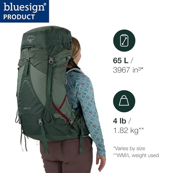 Osprey Aura AG LT 65L Women's Backpacking Backpack, Antidote Purple, WXS/S by Osprey - Image 1