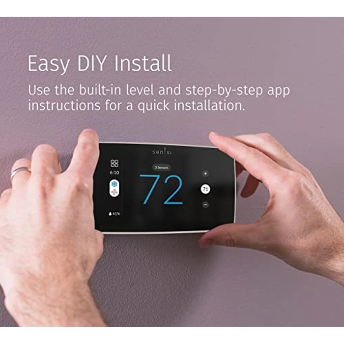 Sensi Touch 2 Smart Thermostat with Touchscreen Color Display, 100 Years of Expertise, Programmable, Wi-Fi, Data Privacy, Easy DIY, Works with Alexa, Energy Star Certified, ST76W, C-Wire Required by Emerson - Image 5