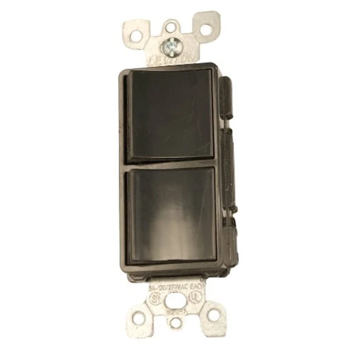 Leviton Decora Combination Switch, 15 Amp, 120/277 Volt, Single-Pole/3-Way AC, Commercial Grade, 5641-E, Black by Leviton - Used - Good condition