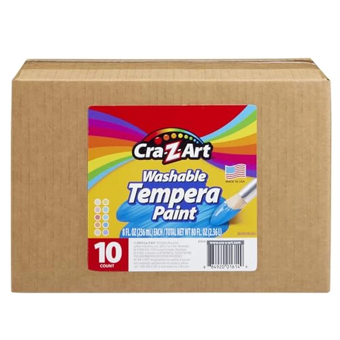 Cra-Z-Art Pastels Washable Tempera Paint For Kids Bulk Pack 10ct, Assorted Soft Pastel Colors Tempera Paint Set 8oz each bottle, Back To School Teachers Supplies by Cra-Z-Art - Image 4
