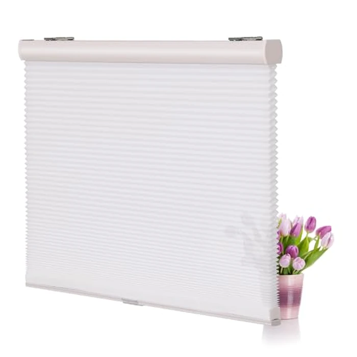 LUCKUP Custom Size Cordless Cellular Shades for Windows-Light Filtering Bottom Up Honeycomb Blinds Thermal UV Protection Energy Saving Pleated Window Shades, White, 36" Wx64 H（91Wx163H cm） by LUCKUP - Image 1