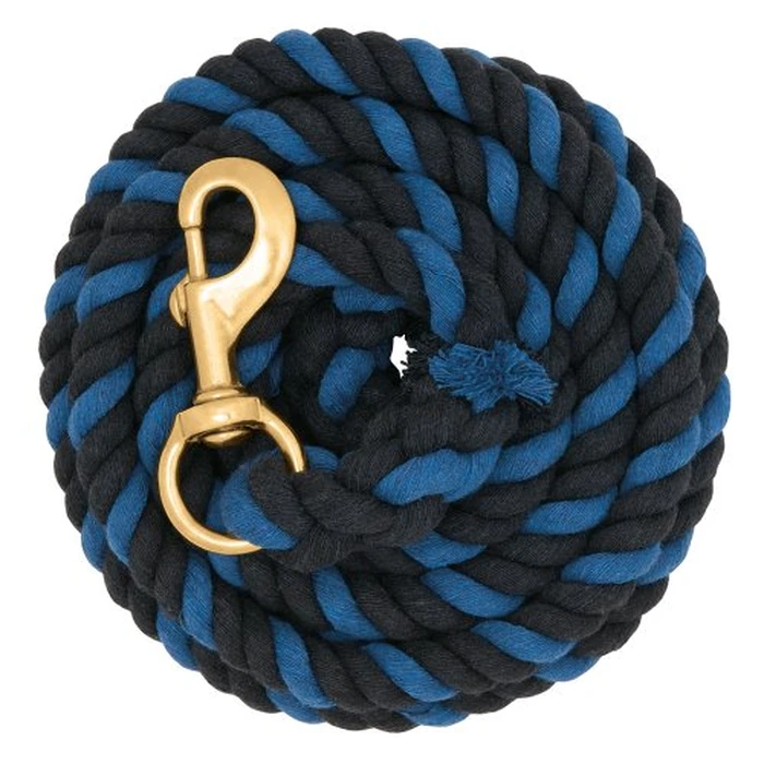Weaver Leather Striped Cotton Lead Rope with Solid Brass 225 Snap, Black/Blue by Weaver Leather - Used - Very Good condition
