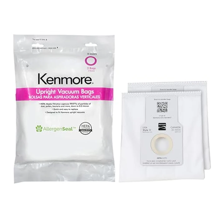 Kenmore 53294 Style O HEPA Cloth Vacuum Bags for Kenmore Upright Vacuum Cleaners 6 Pack by Kenmore - Used - Like New condition - US$16.14