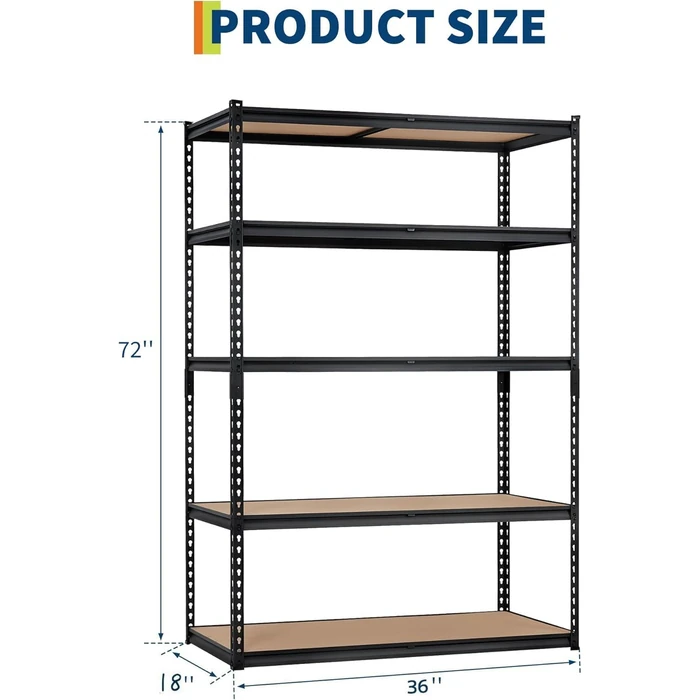 GarveeTech Heavy Duty Garage Shelving Unit, 36 in L x 18 in D x 72 in H Adjustable Storage Shelves, 2000 LBS Load Capacity, Durable Metal Shelves for Garage Organization, Basement, Workshop by GarveeTech - Image 7