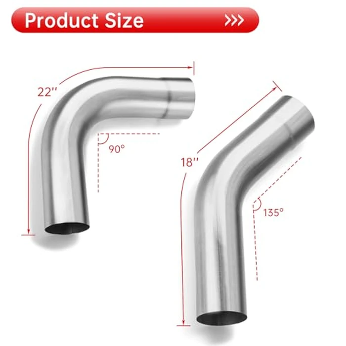 Autarboor 2.25 Inch Mild Steel DIY Custom Exhaust Tubing Mandrel Bend Pipe Straight & U-Bend Kit, Universal Fit - 8 PCS by Autarboor - Image 3