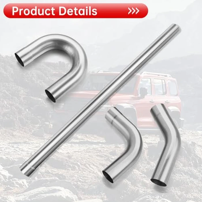 Autarboor 2.25 Inch Mild Steel DIY Custom Exhaust Tubing Mandrel Bend Pipe Straight & U-Bend Kit, Universal Fit - 8 PCS by Autarboor - Image 4