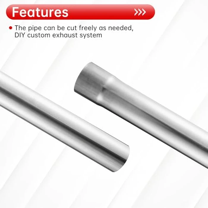 Autarboor 2.25 Inch Mild Steel DIY Custom Exhaust Tubing Mandrel Bend Pipe Straight & U-Bend Kit, Universal Fit - 8 PCS by Autarboor - Image 5