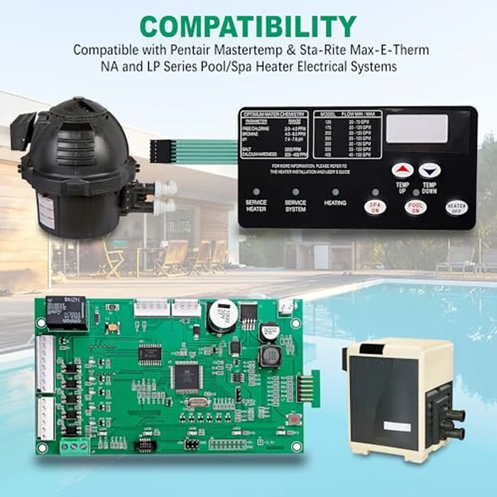 Gleyi 42002-0007S Pool Heater Control Board kit 461105 with 472610Z Switch Membrane Pad, Compatible with Mastertemp & Sta-Rite Max-E-Therm NA/LP Series Pool/Spa Heater by Gleyi - Image 3