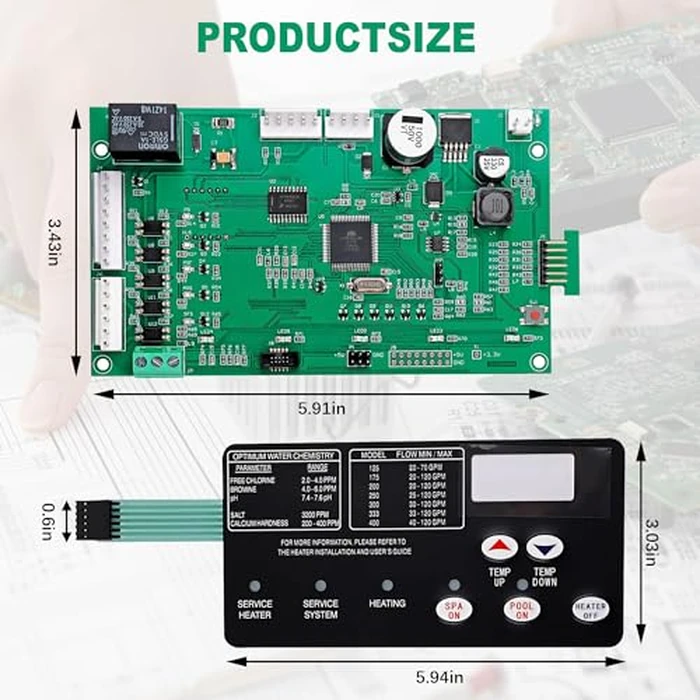 Gleyi 42002-0007S Pool Heater Control Board kit 461105 with 472610Z Switch Membrane Pad, Compatible with Mastertemp & Sta-Rite Max-E-Therm NA/LP Series Pool/Spa Heater by Gleyi - Image 5