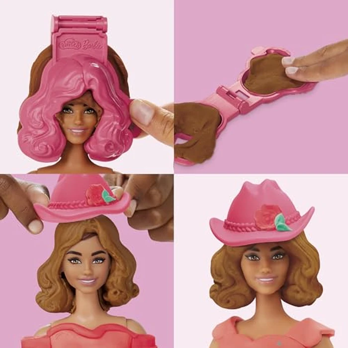 Play-Doh Barbie Florals and Fringe Set, Make Doll Clothes with Modeling Compound & 9 Fashion Accessories, Arts & Crafts for Girls & Boys 5+ by Play-Doh - Image 3
