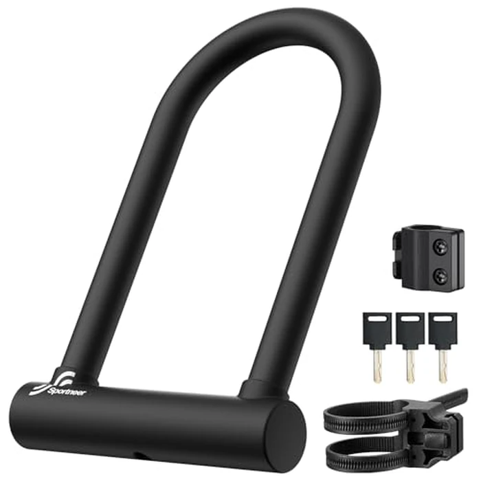 Sportneer Bike Lock, 18mm Heavy Duty Bike U Lock 9.85''x6.3'' Size with 3 Keys Anti Theft Secure Locks for Bikes, E-Bikes, Motorbikes, Scooters by Sportneer - Image 2