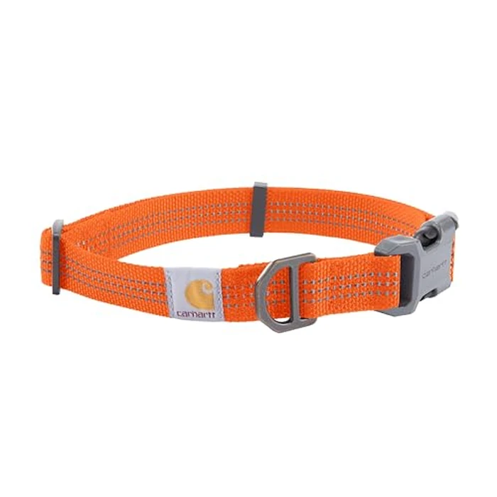 Carhartt Nylon Webbing Dog Collar, Fully Adjustable W/Durable Side Release Buckle, Hunter Orange, Large by Carhartt - Image 1