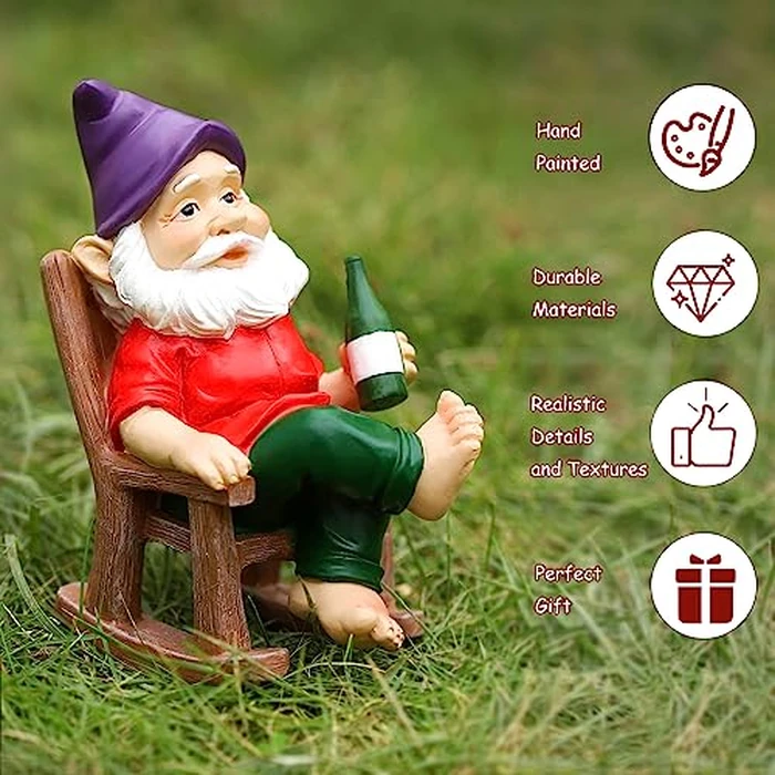 HeiPen Gnomes Decorations for Yard, Gnome Gifts for Women, Garden Statue Ornament for Yard Lawn Patio by HeiPen - Image 3
