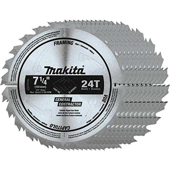 Makita D-45989-10 7-1/4" 24T Carbide-Tipped Circular Saw Blade, Framing/General Purpose, 10/pk by Makita - Used - Good condition