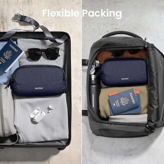 tomtoc Electronic Organizer Travel Case Performance, Water Resistant Dual Compartment Cable Organization Storage Bag for Charger, Cord, Phone, Hard Drive, Power Bank, Accessories Travel Essentials by tomtoc - Image 6