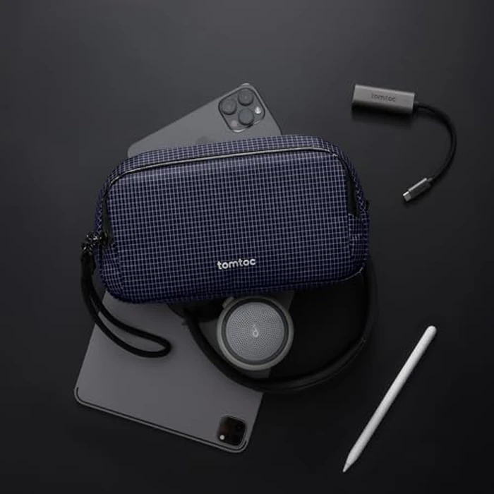 tomtoc Electronic Organizer Travel Case Performance, Water Resistant Dual Compartment Cable Organization Storage Bag for Charger, Cord, Phone, Hard Drive, Power Bank, Accessories Travel Essentials by tomtoc - Image 7