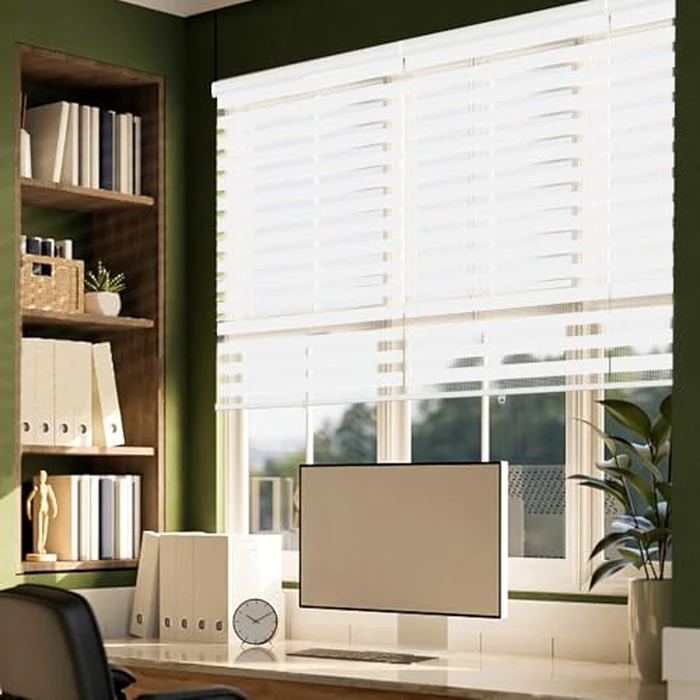 Kokorona Cordless Zebra Blinds Roller Shades for Windows Day and Night Blinds with Valance, Dual Layer Sheer Shades for Light Control Light filtering Privacy, White, 47" W x 72" H (119.4 W x H 183 cm) by Kokorona - Image 5
